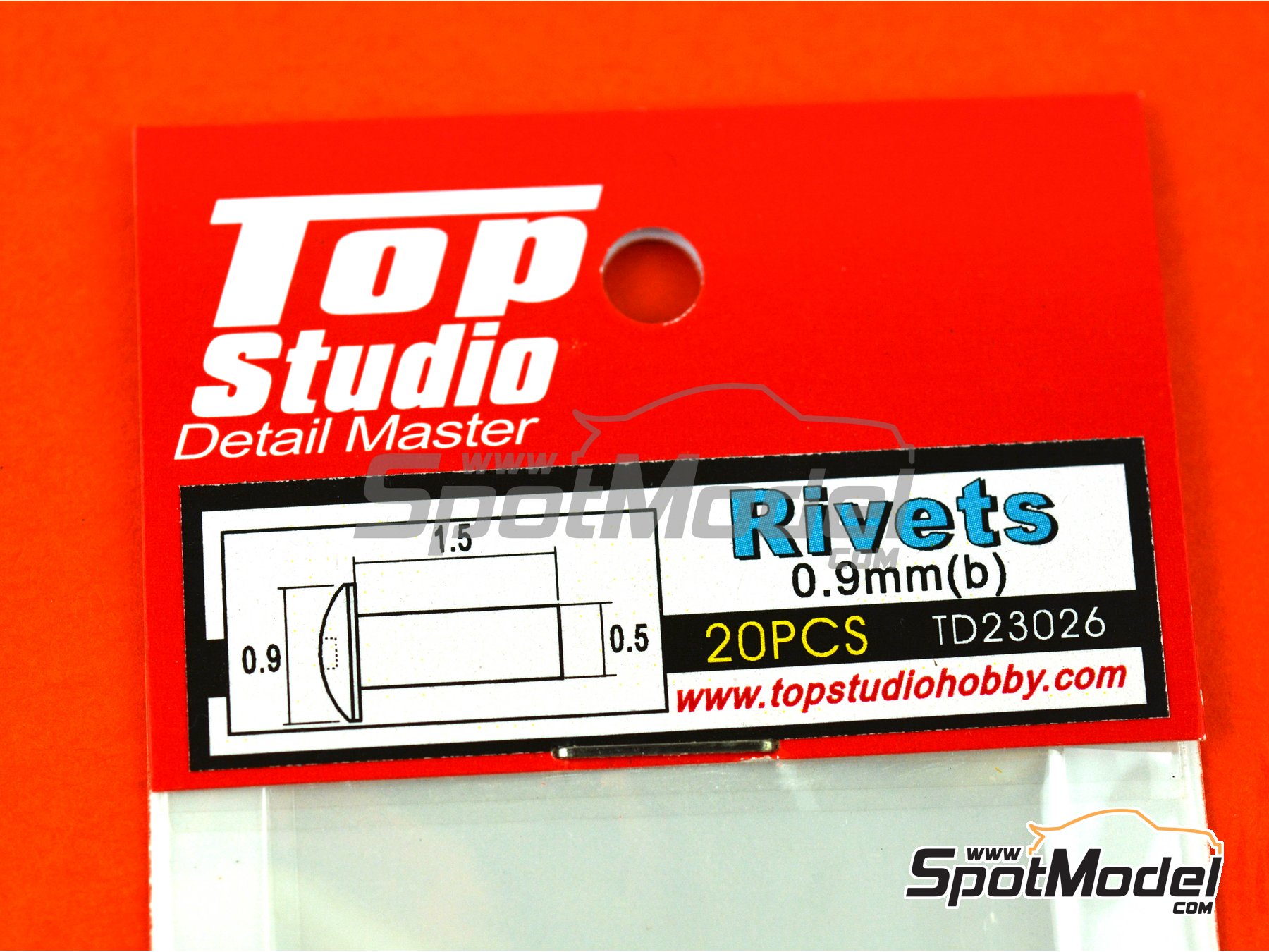 Top Studio TD23026 Rivets 0.9mm rivets 20 units (ref. TD23026